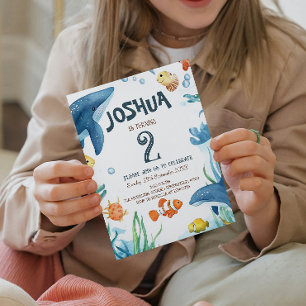 Invitation Marine Life Anniversaire de enfant Party de poisso