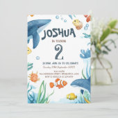 Invitation Marine Life Anniversaire de enfant Party de poisso (Debout devant)