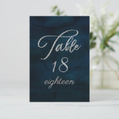 Invitation Marine Luster Bleu foncé Argent Mariage Numéros de (Debout devant)