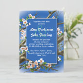 Invitation marine - mariage de fleurs blanches (Debout devant)