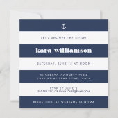 Invitation Marine marine moderne et Fête des mariées blanche (Devant)