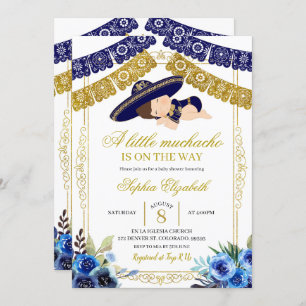 Invitation Marine mexicaine Blue et Gold Charro Big Boy