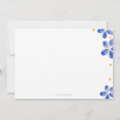 Invitation Marine mignonne et Blanc Vieille femme avec fleur  (Dos)