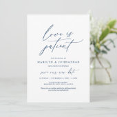 Invitation Marine minimale, l'amour est patient, mariage repo (Debout devant)