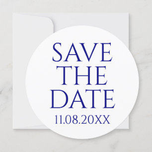 Invitation Marine Minimaliste Moderne Bleu Économisez La Date