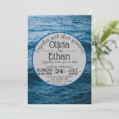 Invitation marine moderne bleu marine (Debout devant)