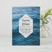 Invitation marine moderne bleu marine (Debout devant)