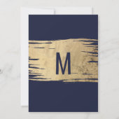 Invitation Marine moderne Blue Gold Simple Brushstrokes Sweet (Dos)