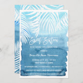 Invitation Marine moderne Blue Gold Simple Brushstrokes Sweet (Devant / Derrière)