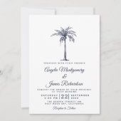 Invitation Marine moderne Blue Palm Tree Plage tropicale Mari (Devant)