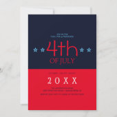 Invitation Marine moderne Blue Red Stars 4 juillet (Devant)