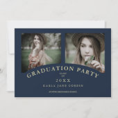 Invitation Marine Moderne Elegant Chic Graduation Party 2 Pho (Devant)