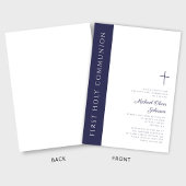 Invitation Marine moderne Elegant Croix Bleue Première commun
