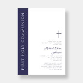 Invitation Marine moderne Elegant Croix Bleue Première commun