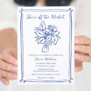 Invitation Marine Moderne Elle est hors de la Fête des mariée