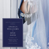 Marine moderne et texte blanc Aucun Mariage parent