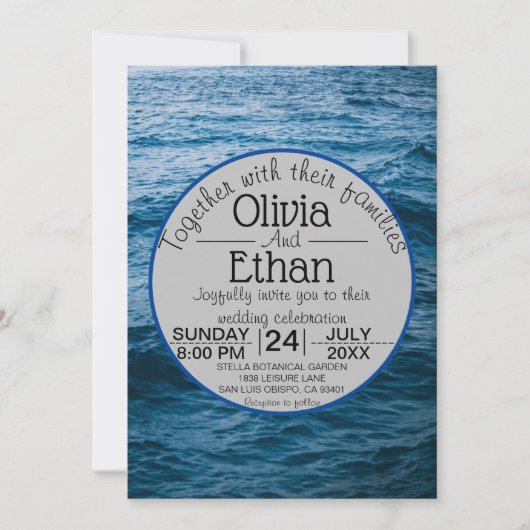 Invitation marine moderne nautique (Devant)