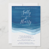 Invitation Marine, moderne Watercolor Waves Mariage (Devant)