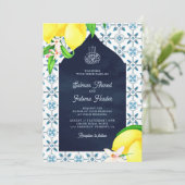 Invitation Marine Mosaïque Perse Citron Mariage islamique (Debout devant)