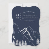Invitation Marine Mountains Pine Tree Mariage extérieur (Devant)