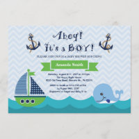 Marine nautique Gree d'invitation de baby shower