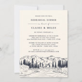 Invitation Marine noire | Dîner de répétition de croquis de m (Devant)