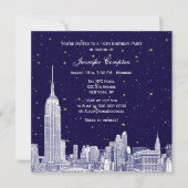 Invitation Marine NYC Skyline Etch Starry do-it-yourself BG S (Devant)