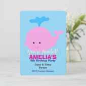 Invitation Marine / Océan / Thème Mer Anniversaire, Baleine (Debout devant)