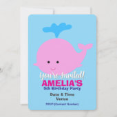 Invitation Marine / Océan / Thème Mer Anniversaire, Baleine (Devant)