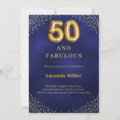 Invitation Marine or bleu 50e anniversaire fabuleux (Devant)