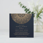 INVITATION MARINE OR CLASSIQUE ORNATE MANDALA FÊTE DES MARIÉE (Debout devant)