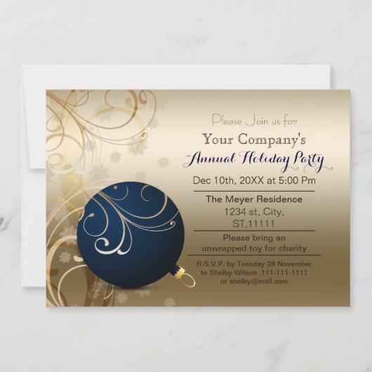 Invitation Marine or Festive Corporate Festive (Devant)