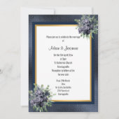 INVITATION MARINE OR LAYEREN EMBOSSÉ MARIAGE FLORAL (Devant)