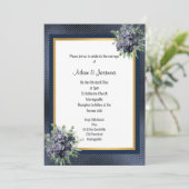 INVITATION MARINE OR LAYEREN EMBOSSÉ MARIAGE FLORAL (Debout devant)