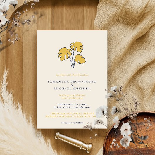 Invitation Marine Palm Botanique Tropical