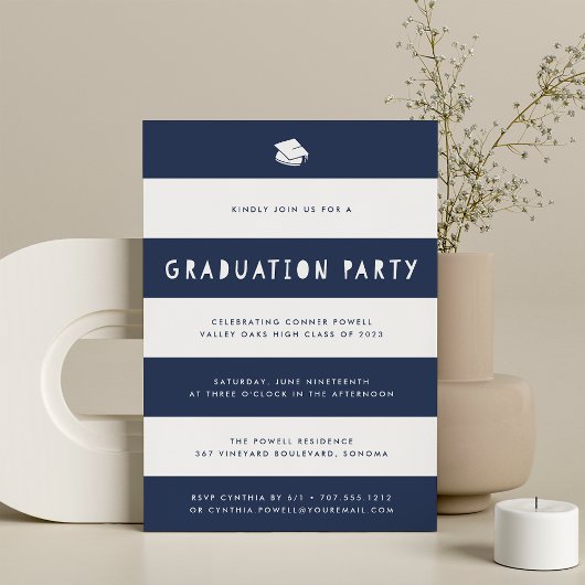 Invitation Marine | Partie de graduation en bande découpée