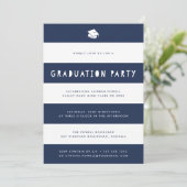 Invitation Marine | Partie de graduation en bande découpée (Debout devant)