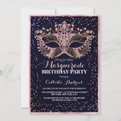 Invitation Marine Parties scintillant rose Confetti Masquerad (Devant)