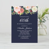 Invitation Marine Pêche Botanique Floral 60e anniversaire (Debout devant)