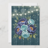 Invitation Marine Peonies et Wedding shower Rose Turquoise (Dos)