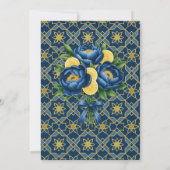 Invitation Marine Peony Citrus peint Fête des mariées florale (Dos)