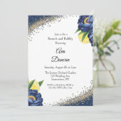 Invitation Marine Peony Citrus peint Floral Brunch & Bubbly (Debout devant)