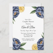 Invitation Marine Peony Citrus peint Floral Couples Douche (Devant)