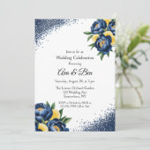 Invitation Marine Peony Citrus Peinture Floral Mariage Célébr