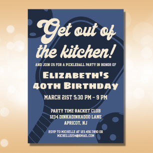 Invitation Marine Pickleball Party Sports Paddle Anniversaire