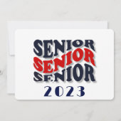 Invitation Marine Red Super Senior 2 Photo Collage Graduation (Dos)