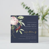 INVITATION MARINE ROSE BURGUNDY PROA MARIAGE FLORAL (Debout devant)