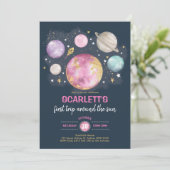 Invitation Marine rose Gold Espace extra-atmosphérique Galaxi (Debout devant)