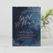 Invitation Marine rousse rustique calligraphie florale douche (Debout devant)