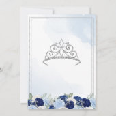 Invitation Marine Royal Light Bleu Argent Rose Flor Quinceañe (Dos)